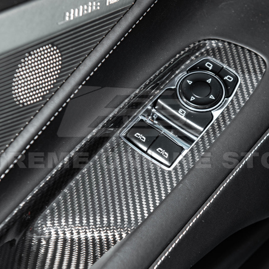 Corvette C8 Coupe DRY CARBON FIBER Side Window Switch Control Panel Cover
