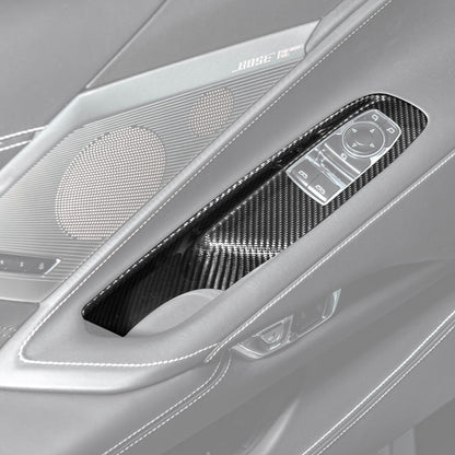 Corvette C8 Coupe DRY CARBON FIBER Side Window Switch Control Panel Cover