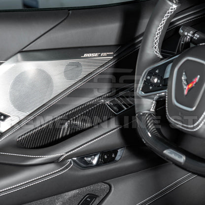 Corvette C8 Coupe DRY CARBON FIBER Side Window Switch Control Panel Cover