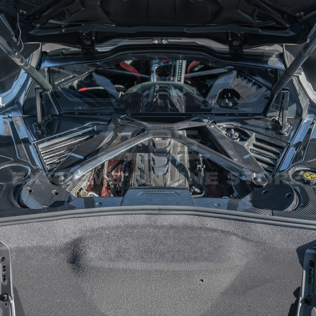 Chevrolet Corvette C8 DRY CARBON FIBER Engine Bay Struct Covers
