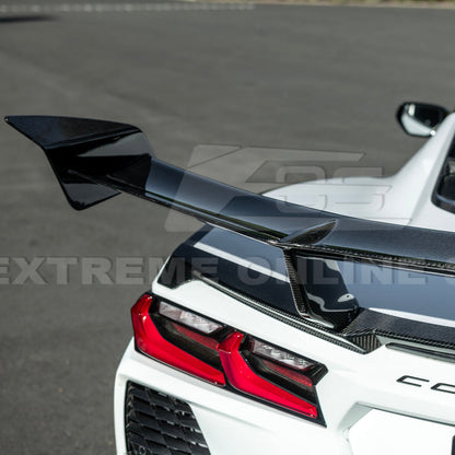 Corvette C8 ZR1 Style DRY CARBON FIBER Rear High Wing Spoiler Bracket