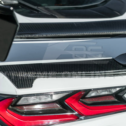 Corvette C8 ZR1 Style DRY CARBON FIBER Rear High Wing Spoiler Bracket