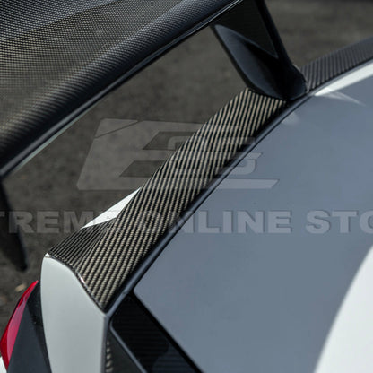Corvette C8 ZR1 Style DRY CARBON FIBER Rear High Wing Spoiler Bracket
