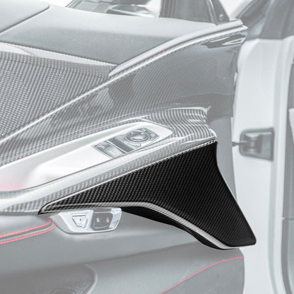 Corvette C8 DRY CARBON FIBER Window Switch Trim & Pillar Panel Cover