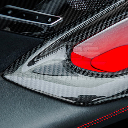 Corvette C8 DRY CARBON FIBER Window Switch Trim & Pillar Panel Cover