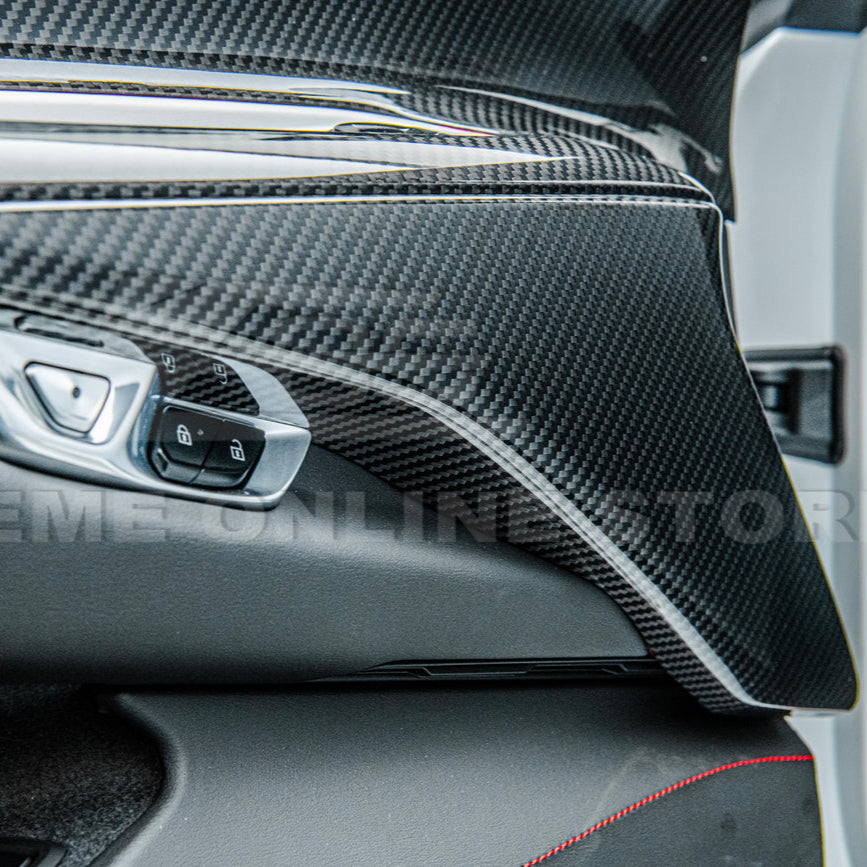 Corvette C8 DRY CARBON FIBER Window Switch Trim & Pillar Panel Cover