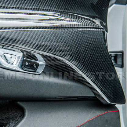 Corvette C8 DRY CARBON FIBER Window Switch Trim & Pillar Panel Cover