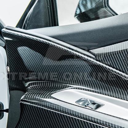 Corvette C8 DRY CARBON FIBER Window Switch Trim & Pillar Panel Cover