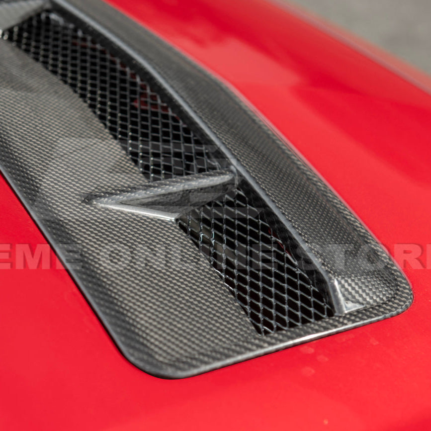 2024-Up Ford Mustang EOS Performance Dry CARbon Fiber Front Hood Vent Insert Cover