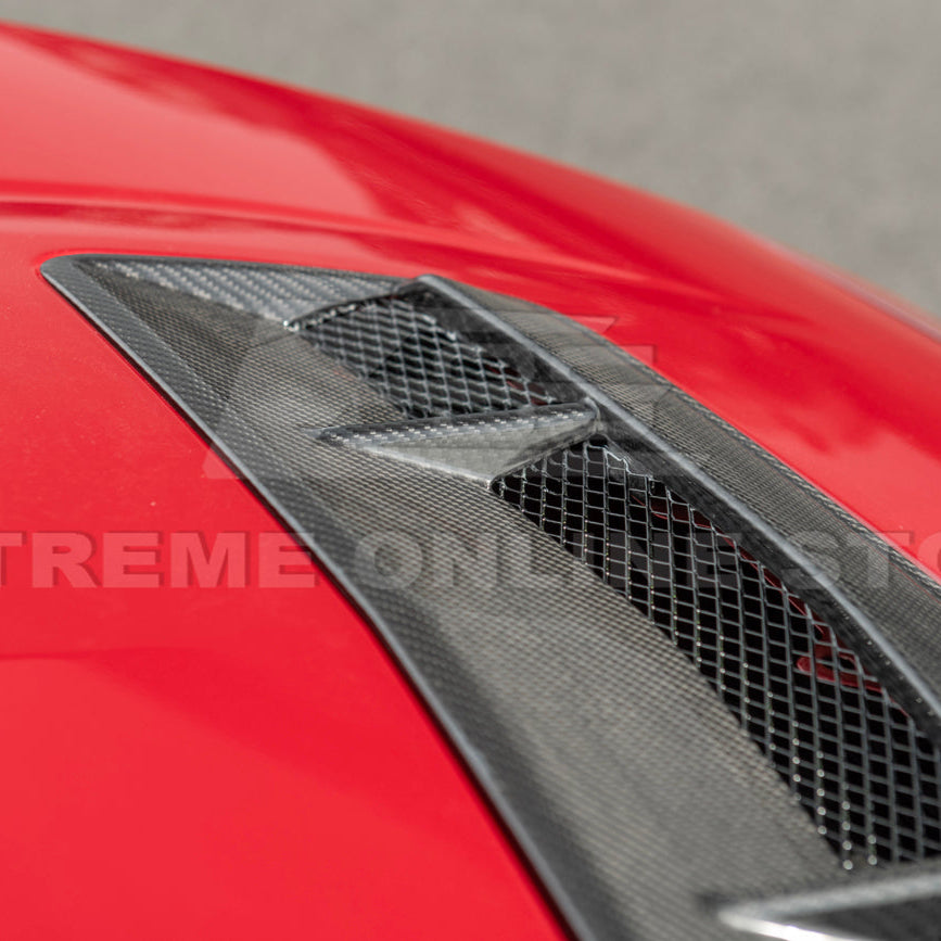 2024-Up Ford Mustang EOS Performance Dry CARbon Fiber Front Hood Vent Insert Cover