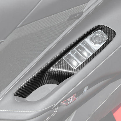 Corvette C8 DRY CARBON FIBER Door Window Control Panel Switch Cover