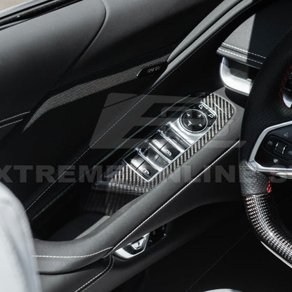 Corvette C8 DRY CARBON FIBER Door Window Control Panel Switch Cover