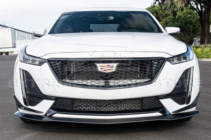 2020-24 Cadillac CT5-V Blackwing Package Style Carbon Fiber Front Lip Splitter Canards