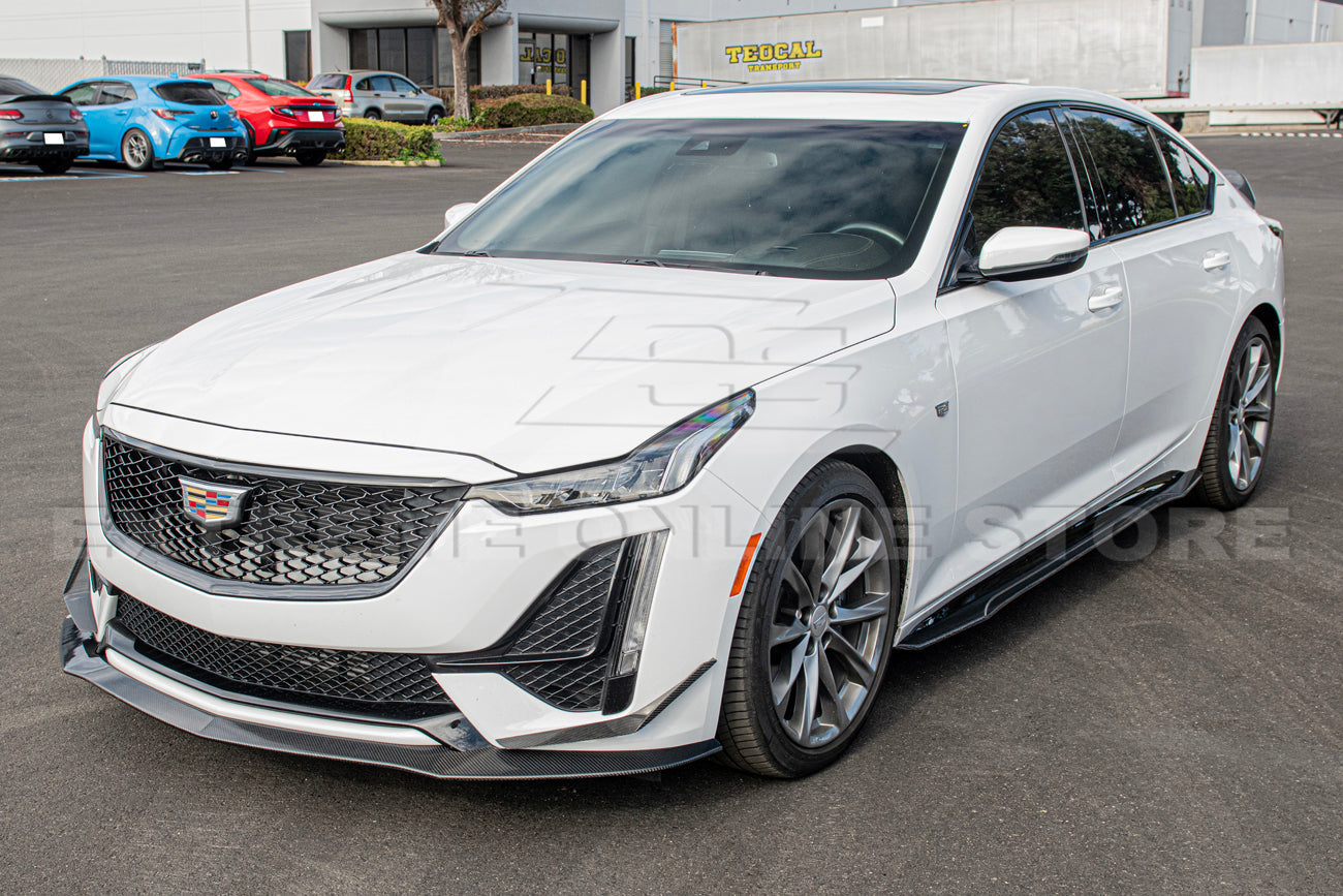 2020-24 Cadillac CT5-V Blackwing Package Style Carbon Fiber Front Lip Splitter Canards