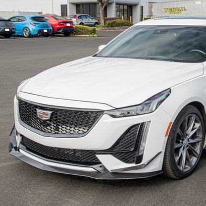 2020-24 Cadillac CT5-V Blackwing Package Style Carbon Fiber Front Lip Splitter Canards