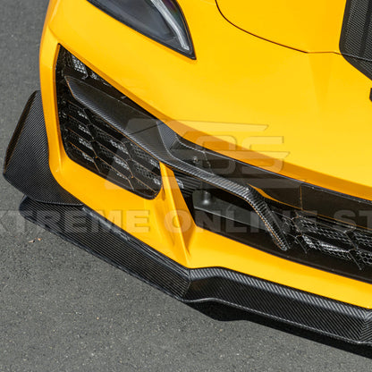 Corvette C8 Z06 / E-Ray DRY CARBON FIBER Front Splitter & Canards [Z07 Extended Package]