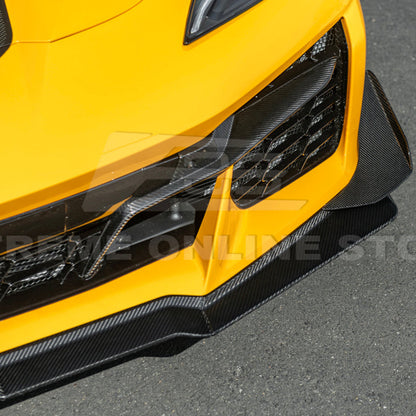 Corvette C8 Z06 / E-Ray DRY CARBON FIBER Front Splitter & Canards [Z07 Extended Package]