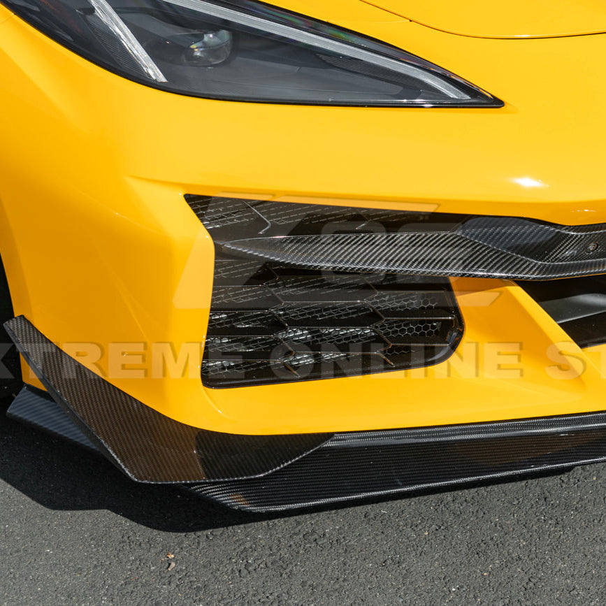 Corvette C8 Z06 / E-Ray DRY CARBON FIBER Front Splitter & Canards [Z07 Extended Package]