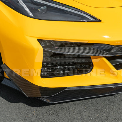 Corvette C8 Z06 / E-Ray DRY CARBON FIBER Front Splitter & Canards [Z07 Extended Package]