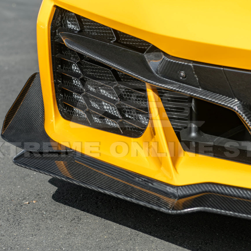 Corvette C8 Z06 / E-Ray DRY CARBON FIBER Front Splitter & Canards [Z07 Extended Package]