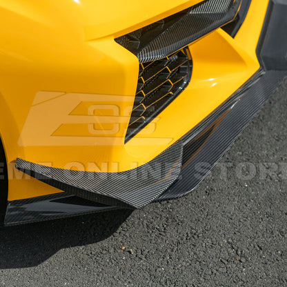 Corvette C8 Z06 / E-Ray DRY CARBON FIBER Front Splitter & Canards [Z07 Extended Package]