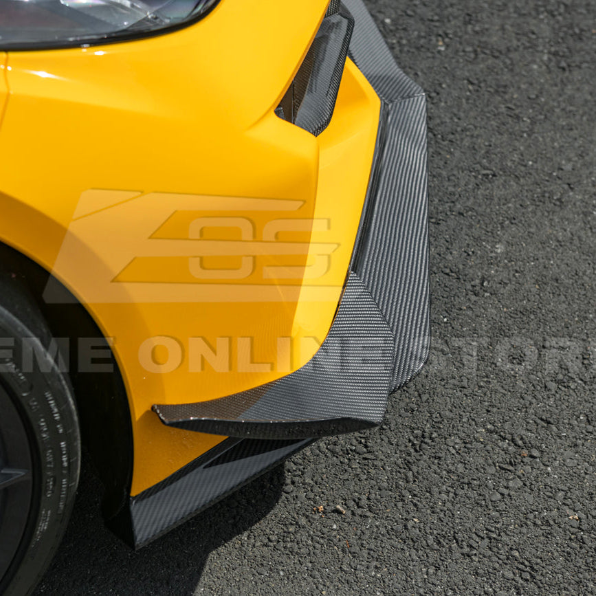 Corvette C8 Z06 / E-Ray DRY CARBON FIBER Front Splitter & Canards [Z07 Extended Package]