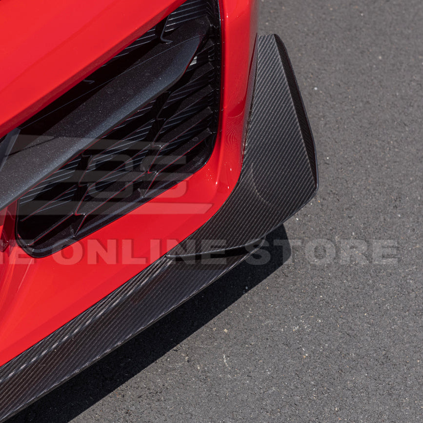 Chevrolet Corvette C8 Z06 / E-Ray DRY CARBON FIBER Front Side Canards