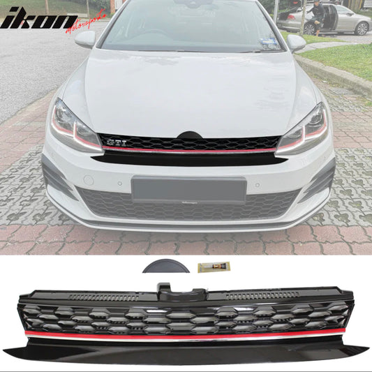 2017-2019 Volkswagen Golf MK7 7.5 Mesh Hood Upper Grille w/ Red Trim