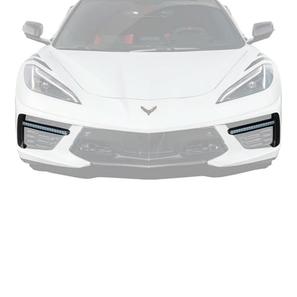 2020-Up Corvette C8 DRY CARBON FIBER Sequential LED DRL Light Bar Bezel Insert
