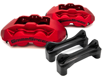 GrimmSpeed 4-Piston Brake Caliper Kit (340mm Rotor) - Red - 2022-2025 Subaru WRX (VB)