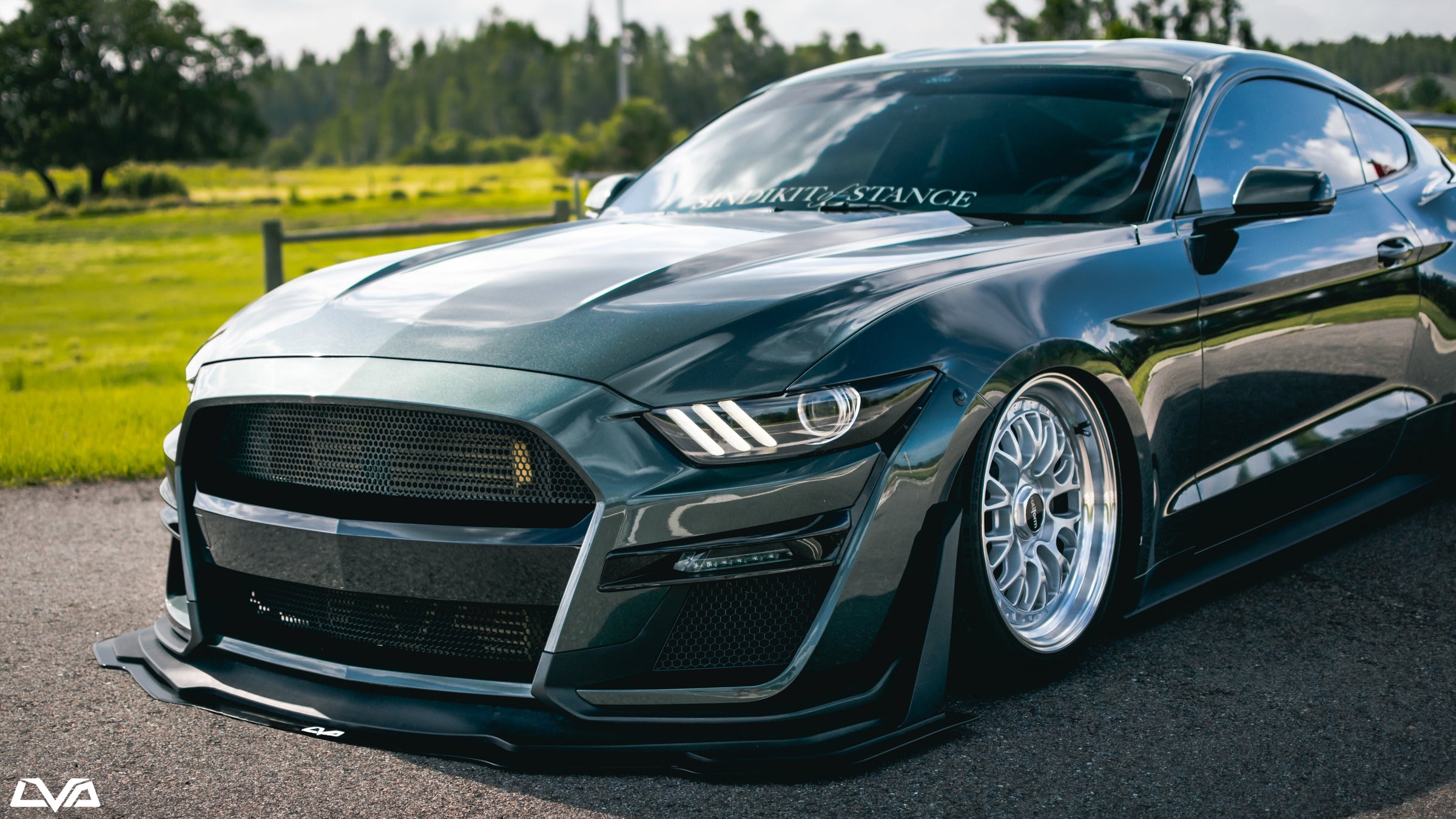 2015-2023 Ford Mustang GT500 V.1 Front Splitter (Aftermarket Bumper) - LVA