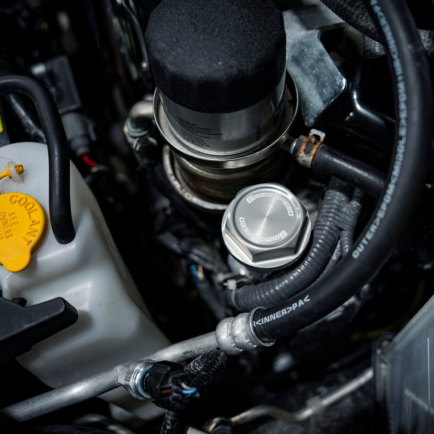 GrimmSpeed Version 2 Bolt Oil Cap (Silver) - Subaru Universal