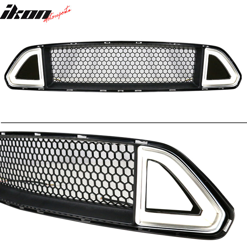 2015-2017 Ford Mustang Front Upper Grille W/White DRL Yellow Signal