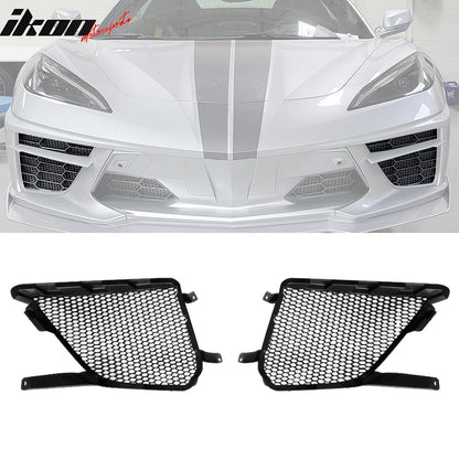 2020-2025 Chevy Corvette Stingray Z51 Front Bumper Lower Grilles ABS