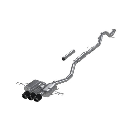 MBRP 23-24 Honda Civic Type R 2.0L T304 SS 3in Cat-Back Exhaust Triple Center Outlet w/ Carbon Tips (S49023CF)