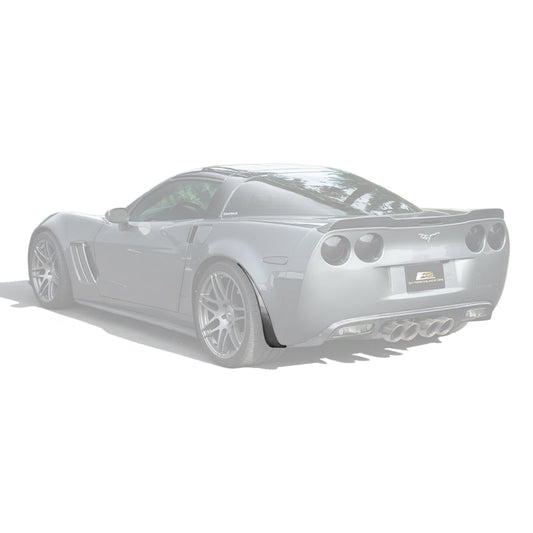 2005-13 Corvette C6 Z06 ZR1 Extended DRY CARBON FIBER Rear Splash Guard Mud Flaps
