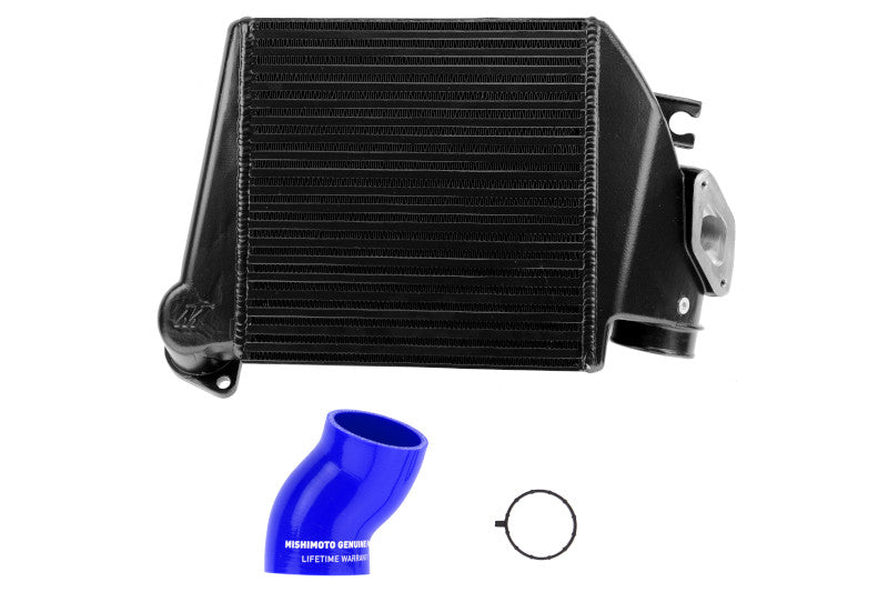 Mishimoto Black Top Mount Intercooler w/ Blue Hose - 2008-2014 Subaru WRX