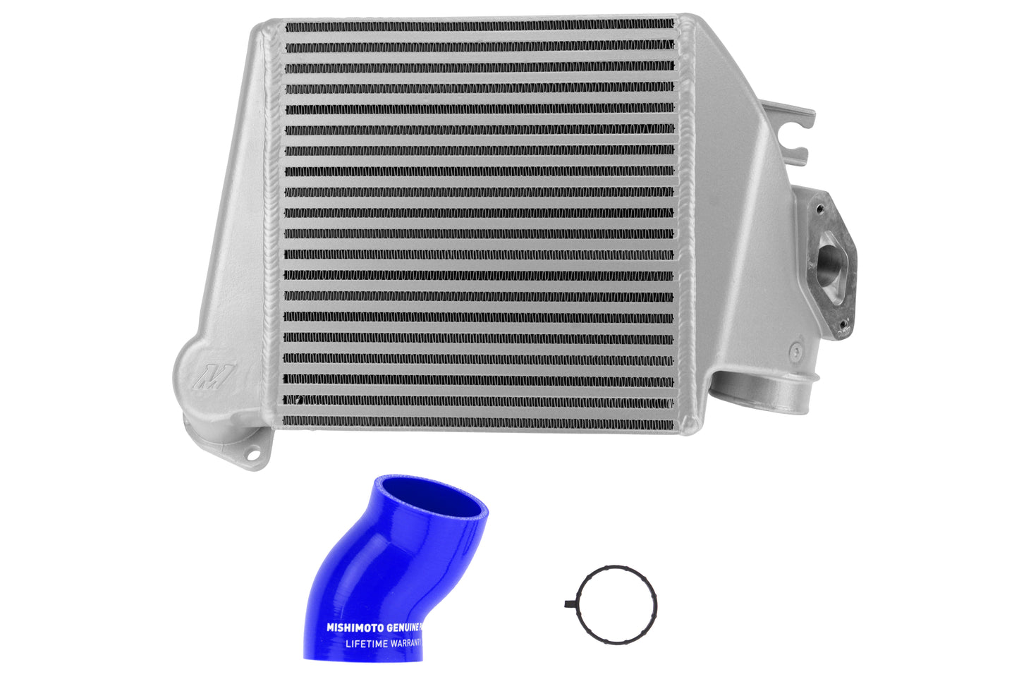 Mishimoto Silver Top Mount Intercooler w/ Blue Hose - 2008-2014 Subaru WRX