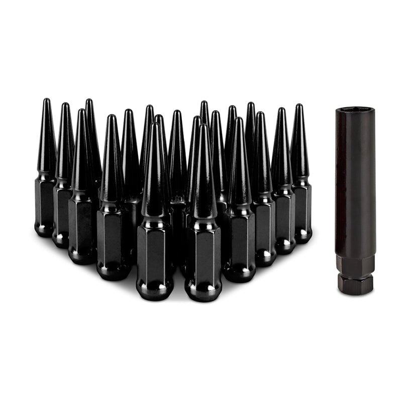 Mishimoto Steel Spiked Lug Nuts M12x1.5 20pc Set - Black (MMLG-SP1215-20BK)
