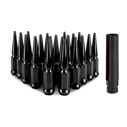 Mishimoto Steel Spiked Lug Nuts M12x1.5 20pc Set - Black (MMLG-SP1215-20BK)