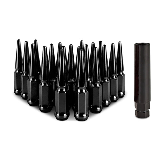 Mishimoto Steel Spiked Lug Nuts M12x1.5 20pc Set - Black (MMLG-SP1215-20BK)