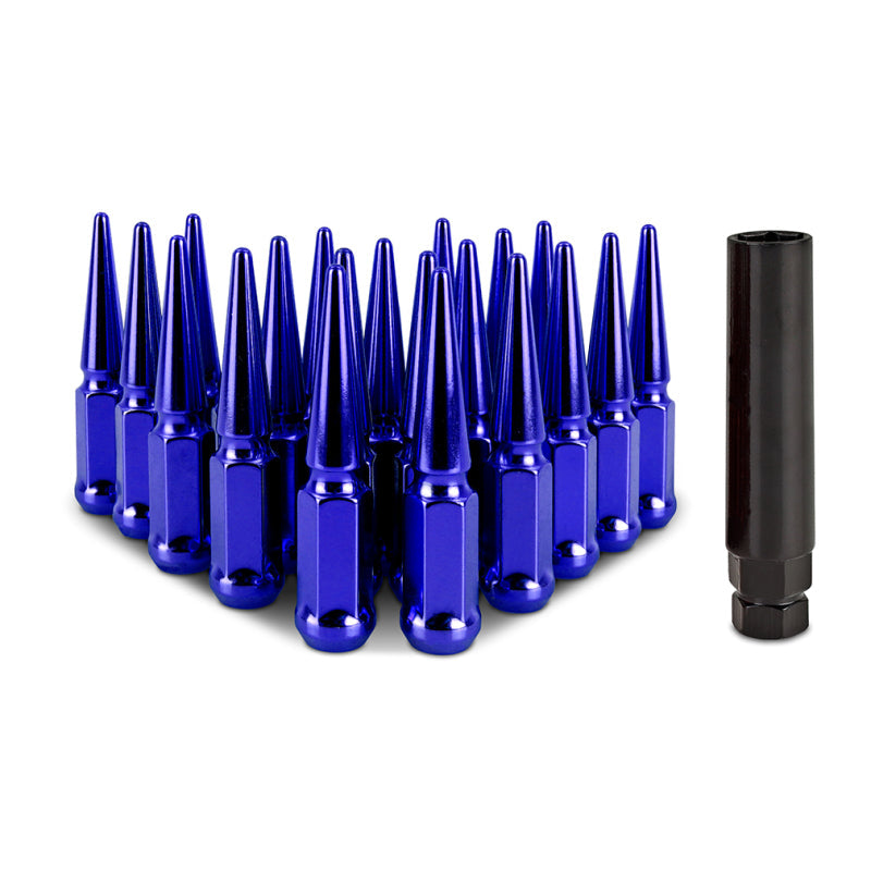 Mishimoto Steel Spiked Lug Nuts M12x1.5 20pc Set - Blue (MMLG-SP1215-20BL)