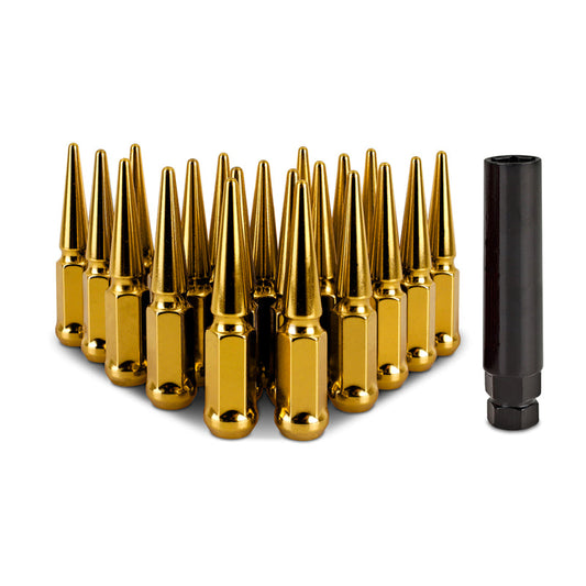 Mishimoto Steel Spiked Lug Nuts M12x1.5 20pc Set - Gold (MMLG-SP1215-20GD)