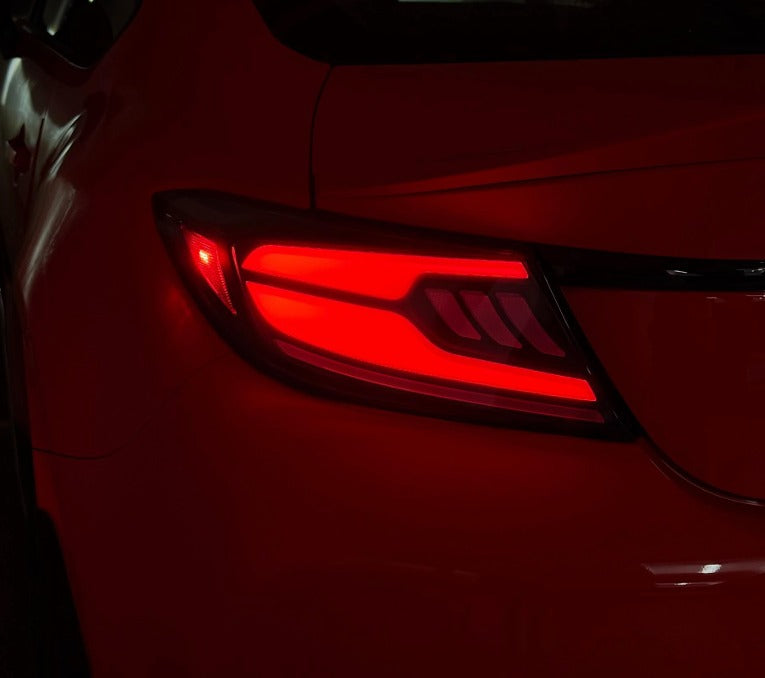 OLM Raiden LED Taillights (Smoke Lens/Red Bar) - 2022-2026 Toyota GR86 / Subaru BRZ