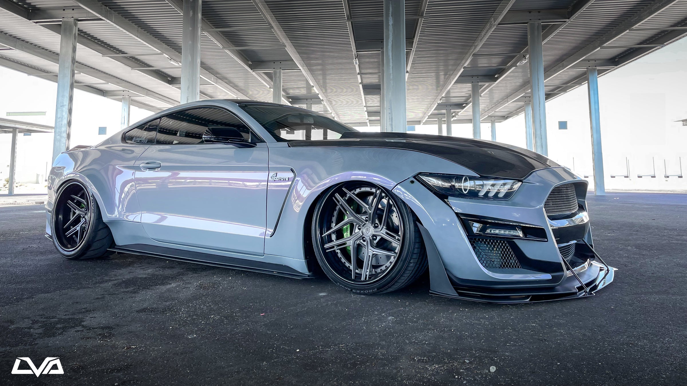 2015-2023 Ford Mustang GT500 V.2 Front Splitter (Aftermarket Bumper) - LVA