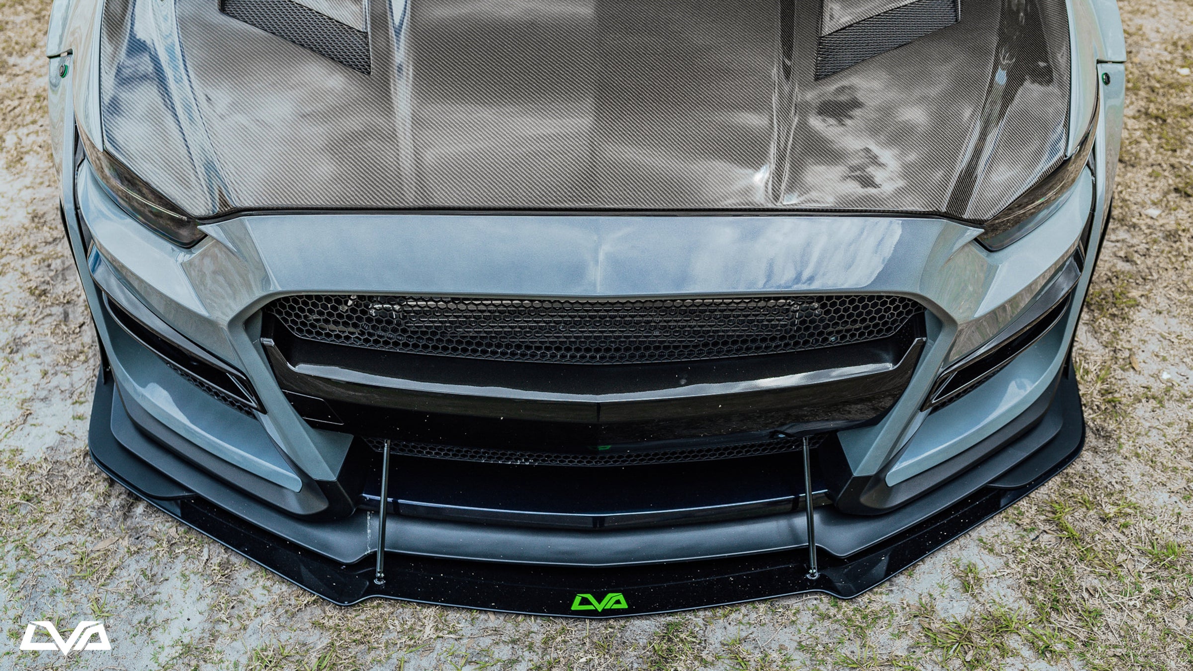2015-2023 Ford Mustang GT500 V.2 Front Splitter (Aftermarket Bumper) - LVA