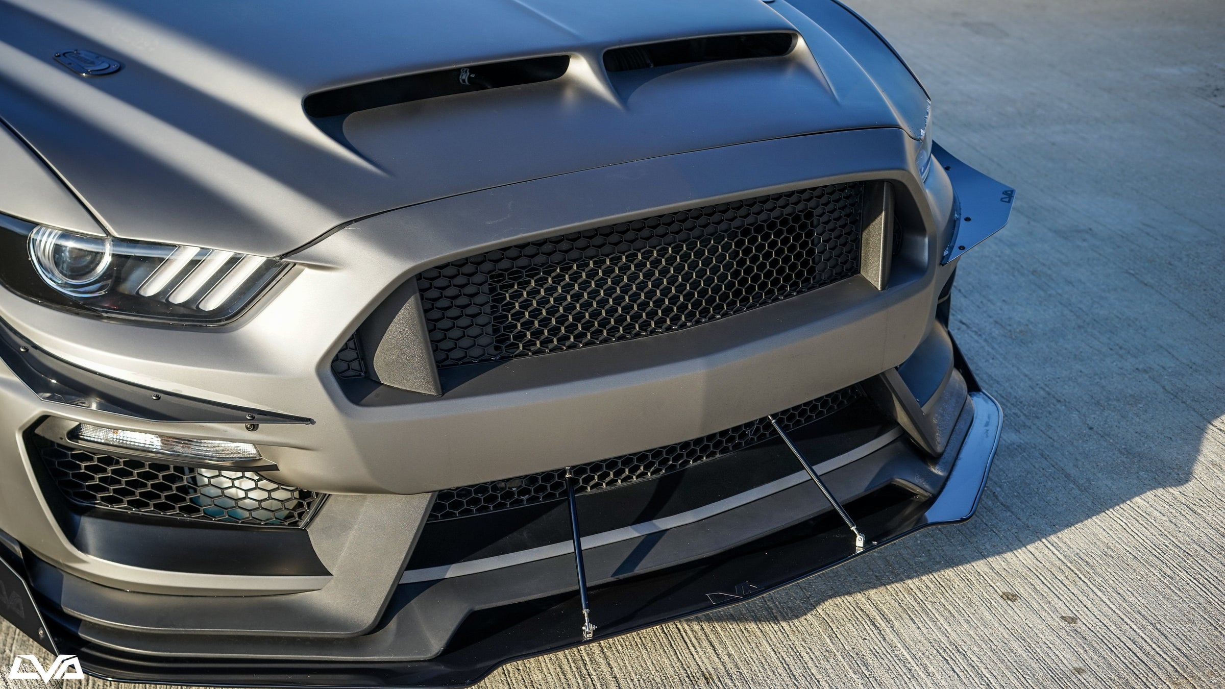 2015-2023 Ford Mustang GT350 Front Splitter V.1 (Aftermarket Bumper) - LVA