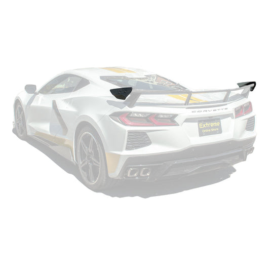 2020-Up Corvette C8 GM Factory Style DRY CARBON FIBER Rear Spoiler Side Winglets