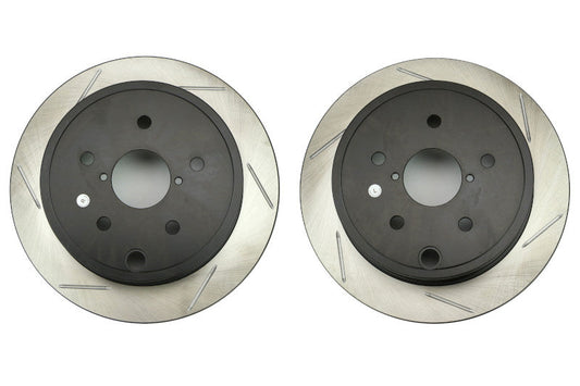 Stoptech Sport Slotted Rear Rotors Pair - 2015-2021 Subaru WRX