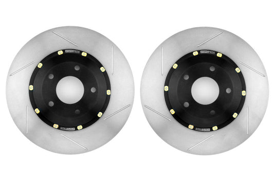Stoptech 2-Piece Aerorotor and Hat 330x24 Slotted Pair - 2003-2009 Nissan 350Z / Infiniti G35 (w/OEM Brembo)